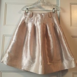 AKIRA Chicago Cream blush Silver Metallic Skirt M